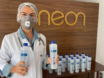 Neon Vila Velha recebe doação de álcool em gel